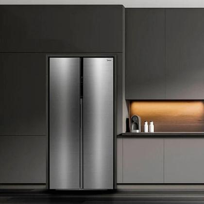 Imagem de Geladeira Side By Side 442 Litros Inverter Conectada RS598 Midea Inox