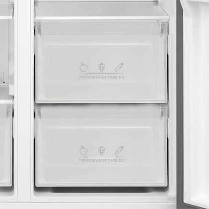 Imagem de Geladeira Side By Side 442L Inverter Cor Inox Conectada Midea