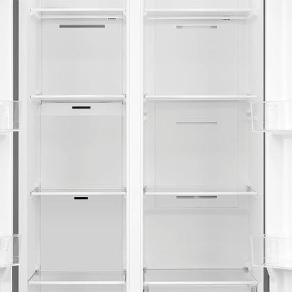 Imagem de Geladeira Side By Side 442L Inverter Cor Inox Conectada Midea