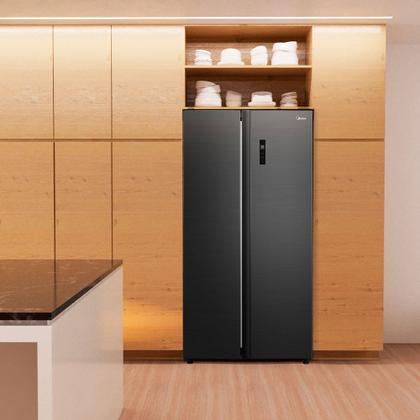 Imagem de Geladeira Side by Side 511L Inverter Preta Conectada Midea