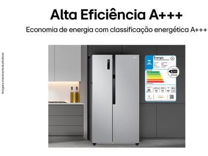 Imagem de Geladeira Side by Side LG 509L Inverter A+++ Prata GC-B187PQAM 220V