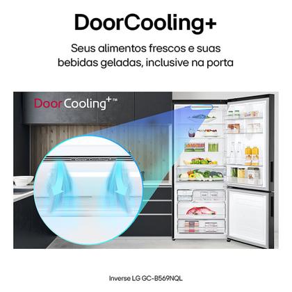 Imagem de Geladeira Smart LG Frost Free Inverter 451L Inverse Cor Black Inox - GC-B569NQL