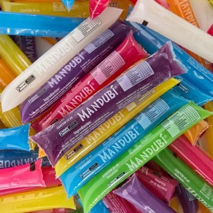Imagem de Geladinho Cremoso Mandubí 240 Unidades 55ml Sabores Sortidos Sacolé Chup-Chup Refrescante