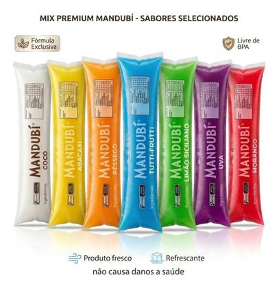 Imagem de Geladinho Cremoso Mandubí 240 Unidades 55ml Sabores Sortidos Sacolé Chup-Chup Refrescante