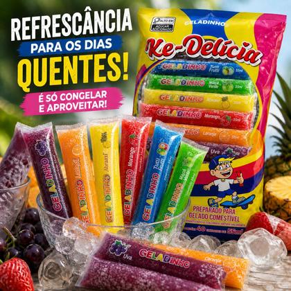 Imagem de GELADINHO KE DELICIA COM 40X55ml SACOLÉ GELINHO CHUP CHUP SORTIDO