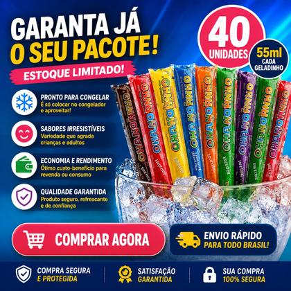 Imagem de GELADINHO KE DELICIA COM 40X55ml SACOLÉ GELINHO CHUP CHUP SORTIDO