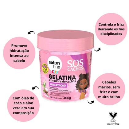 Imagem de Gelatina Ativadora de Cachos Salon Line Kids Sos Cachos Hidratação 400g