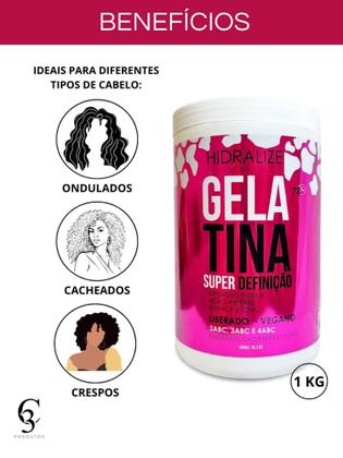 Imagem de Gelatina Capilar Para Cabelo Cacheado Super Definição Explosão de Cachos Hidralize 1kg