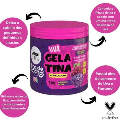 Imagem de Gelatina Modeladora Salon Line Kids To de Cachos Uva 550g