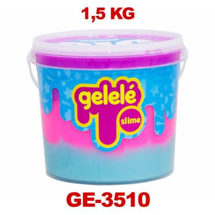 Imagem de Gelelé Slime Color Massinha Infantil 1,5kg Unicórnio Rosa Amarelo Violeta