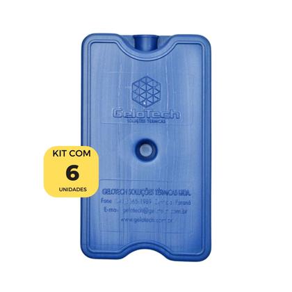 Imagem de Gelo X Reutilizável 400ml Gelotech 17x10x2,70cm Kit Com 6