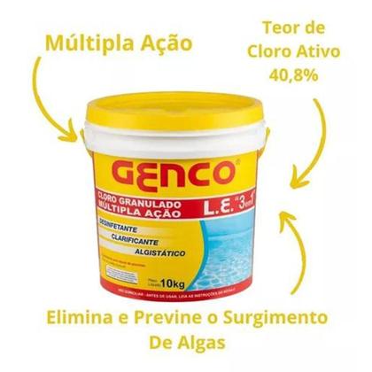 Imagem de Genco Cloro Granulado Múltipla Ação 3 em 1 10kg
