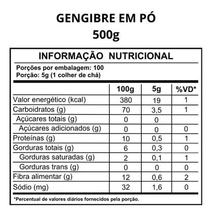 Imagem de Gengibre Em Pó (Kit 2 Pacote de 500g) - MV Power