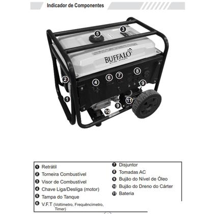Imagem de Gerador À Gasolina 6,5kva Bfg6500 15cv 4t 115/230 Buffalo