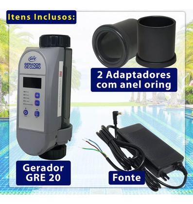 Imagem de Gerador De Cloro Piscinas Fluidra Gre 20 Até 85.000 Litros