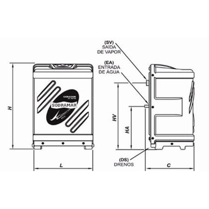 Imagem de Gerador de Vapor Inox para Sauna 9,0Kw 220V c/ Quadro Digital e Kit Acessórios SODRAMAR