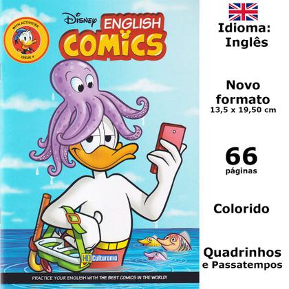 Imagem de Gibi em Inglês Hq Disney English Comics Lista Escolar Quadrinhos Para Crianças 2 Vols