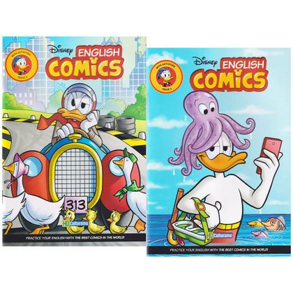 Imagem de Gibi em Inglês Hq Disney English Comics Lista Escolar Quadrinhos Para Crianças 2 Vols