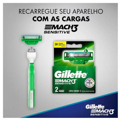 Imagem de Gillette Mach3 Sensitive 2 Unidades Carga Para Aparelho De Barbear