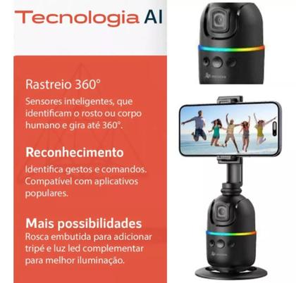 Imagem de Gimbal Suporte Celular 360 Graus Reconhecimento Facial Lançamento