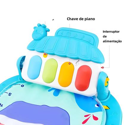 Imagem de Ginásio de Bebê Recém-Nascido com Piano - Tapete de Atividades para Rastejar e Brincar