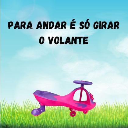 Imagem de Ginga Carrinho Super Car Infantil Manual Gira Sapinho Feliz Meninos e Meninas Rodinha De Led