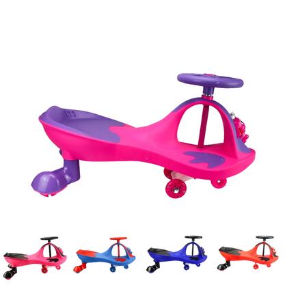 Imagem de Ginga Carrinho Super Car Infantil Manual Gira Sapinho Feliz Meninos e Meninas Rodinha De Led