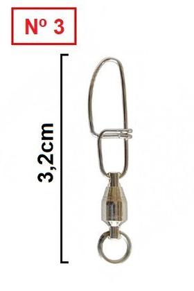 Imagem de Girador Celta Rolamentado + Snap Reforçado Nº 3 Nickel 89lb / 40,3kg - 5 Peças
