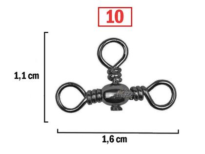 Imagem de Girador Triplo Celta Nº 10 Black 35lb / 15,9kg - 10 Peças