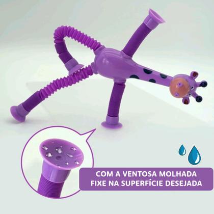 Imagem de Girafa Estica e Gruda com LED Brinquedo Sensorial Educativo