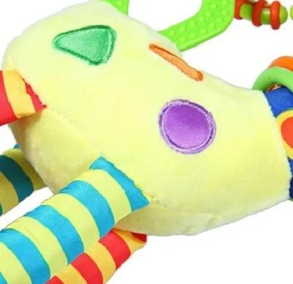 Imagem de Girafa Mordedor Chocalho Pelucia Brinquedo Para Bebe Educativo Anti Stress Cor amarela