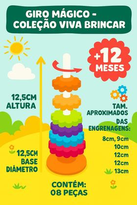 Imagem de Giro Mágico Dismat - Brinquedo Educativo Infantil com Engrenagens Coloridas