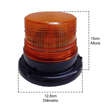 Imagem de Giroflex Giroled Luz Led de Emergência Sinalizador Giratório 12v e 24v Âmbar com Fixação por Ímã