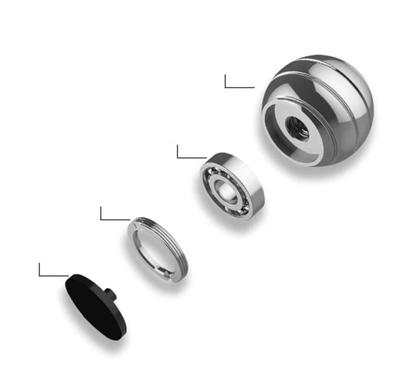 Imagem de Giroscópio Mesa Alumínio Anti Estresse Relaxante Orb Silver