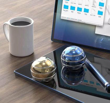 Imagem de Giroscópio Mesa Alumínio Anti Estresse Relaxante Orb Silver