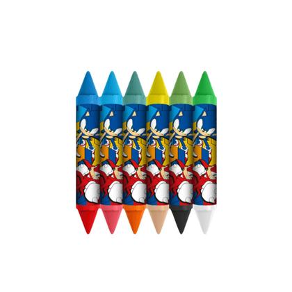 Imagem de Giz De Cera Big Bicolor Sonic 6 unidades 12 Cores Leo&Leo