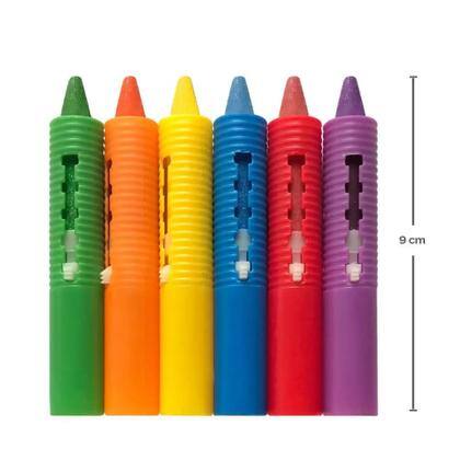Giz de Cera Colorido 6 Cores Risque e Apague Buba Imagem de Giz de Cera Colorido 6 Cores Risque e Apague Buba