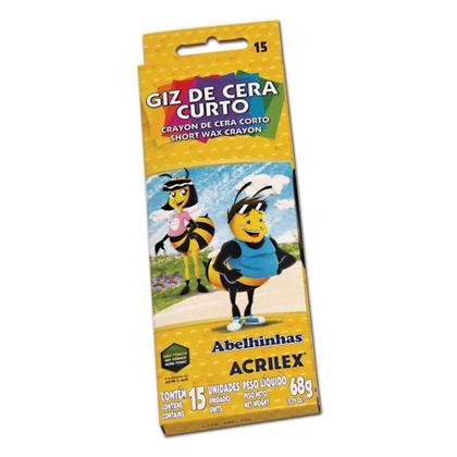Imagem de Giz de Cera Curto Acrilex c/ 15 cores 09215