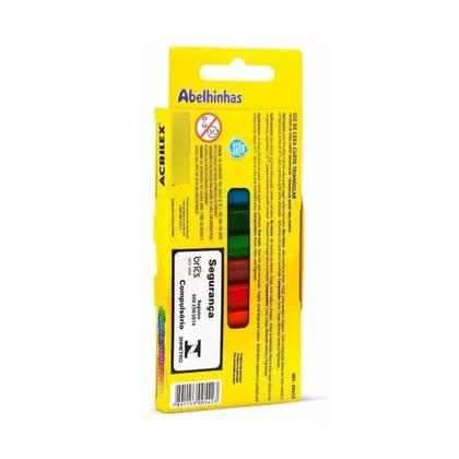 Imagem de Giz de Cera Curto Triangular Acrilex 12 Cores 45g
