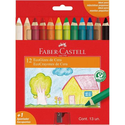 Imagem de Giz de Cera Eco Giz Com 12 Cores FABER-CASTELL