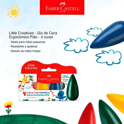Imagem de Giz de Cera Ergonômicos Pião 4 Cores - Faber-Castell