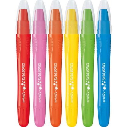 Giz De Cera Fino Giz Gel Color Peps 6cores Maped Imagem de Giz De Cera Fino Giz Gel Color Peps 6cores Maped