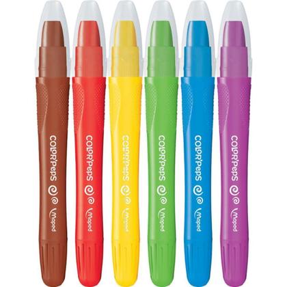 Giz De Cera Fino Giz Gel Color Peps 6cores Maped Imagem de Giz De Cera Fino Giz Gel Color Peps 6cores Maped