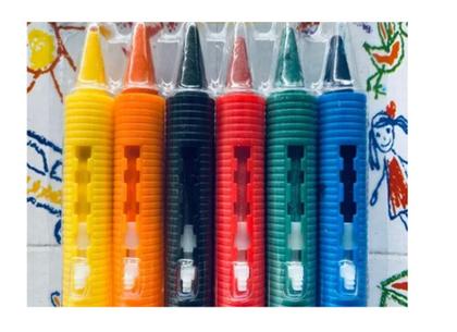 Imagem de Giz De Cera Rabisca E Apaga Azulejo Com 6 Cores Diferentes