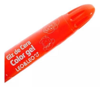 Imagem de Giz de Cera Retrátil Gel Com 12 Cores Infantil Com Pontas Macia Leo Leo