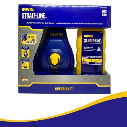 Imagem de Giz De Linha Para Marcação Azul 30 Metros Irwin Pedreiro Gesseiro Drywall Com Carretel - Drywall, Gesso, Obra em geral