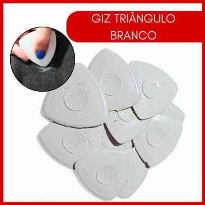 Imagem de Giz Marcar Tecido Branco Triângulo Confecção Alfaiate 10 Uni
