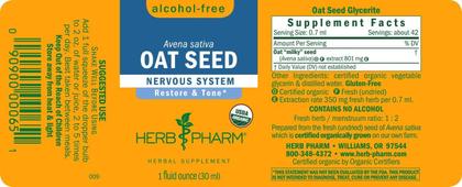 Imagem de Glicerita de semente de aveia Herb Pharm 30 ml orgânica sem álcool