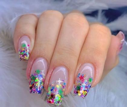 Imagem de Glitter Encapsulado Flocado Para Unhas 12 Cores Hexagonal