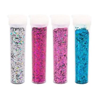 Imagem de Glitter Hexagonal miúdo Shaker Blister com 4 cores Marca BRW